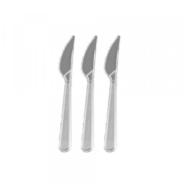 100 Stk. Mehrwegbesteck Messer 16-18 cm klar